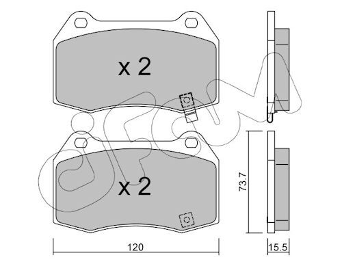 CIFAM 822-738-0 Brake pad set, disc brake