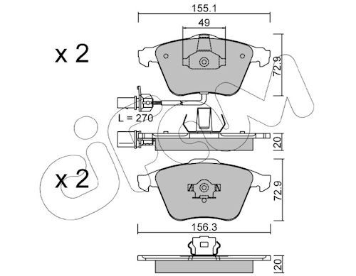 CIFAM 822-549-1 Brake pad set, disc brake