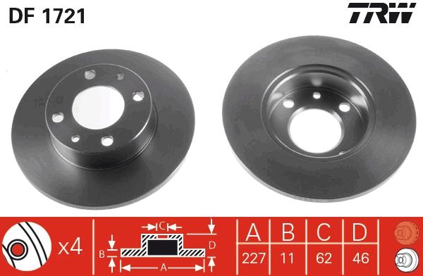 TRW DF1721 Brake disc