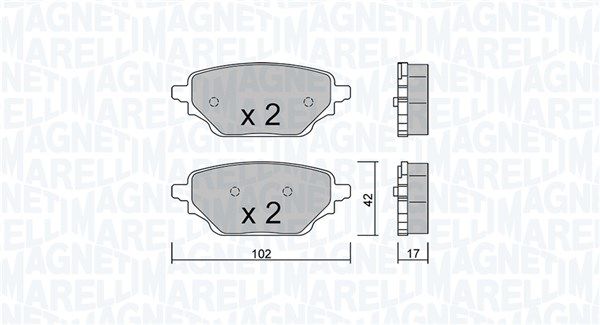 MAGNETI MARELLI 363916061468 Brake pad set, disc brake