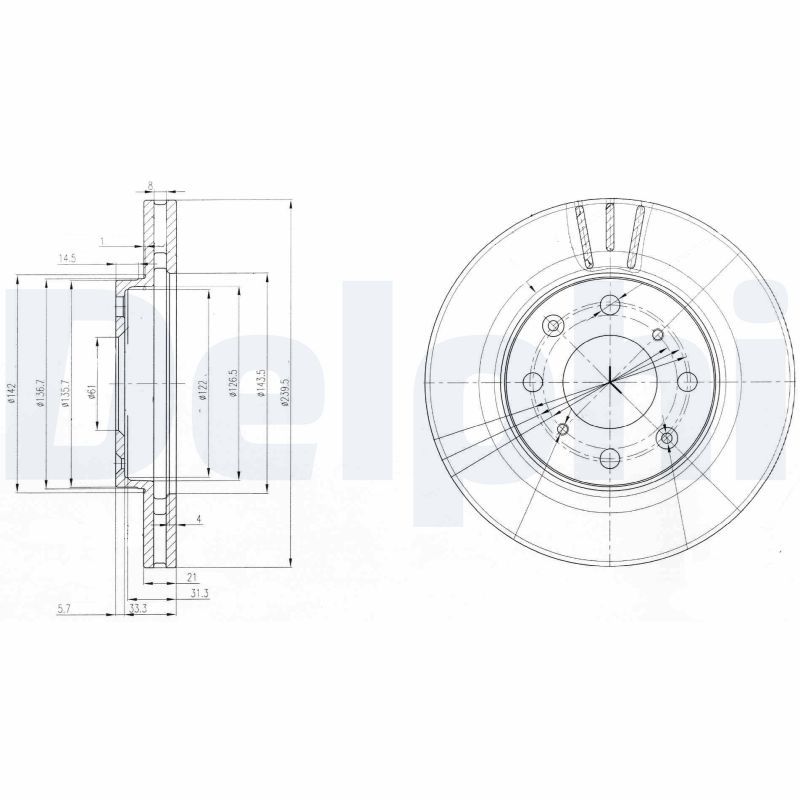 DELPHI BG3794 Brake disc