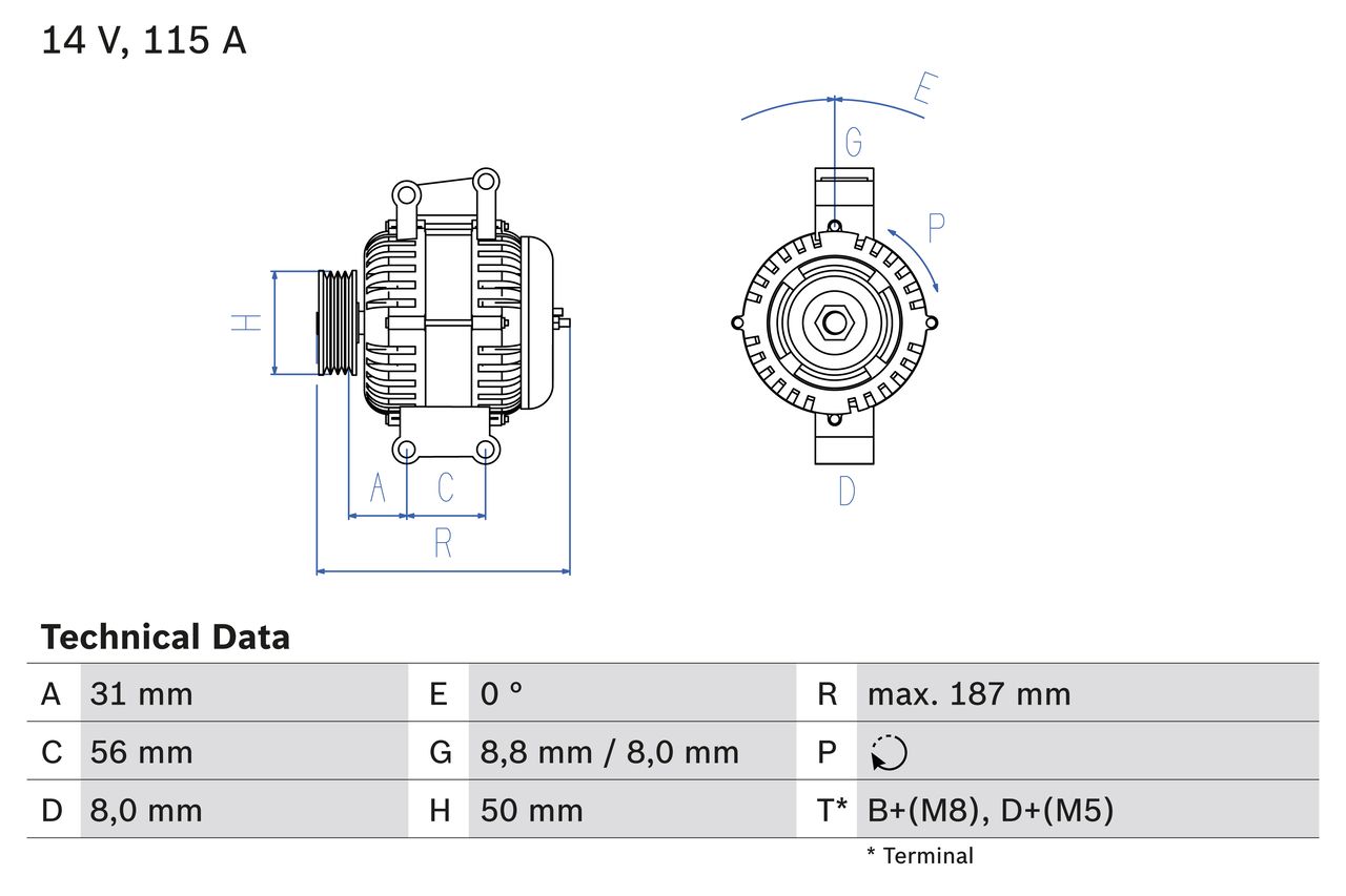 BOSCH 0 986 043 660 Alternator