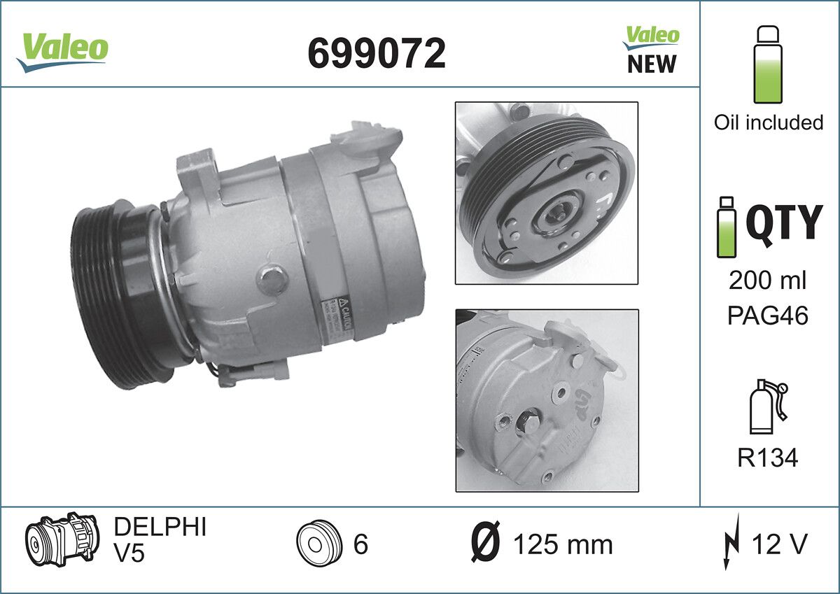VALEO 699072 Compressor, air conditioning