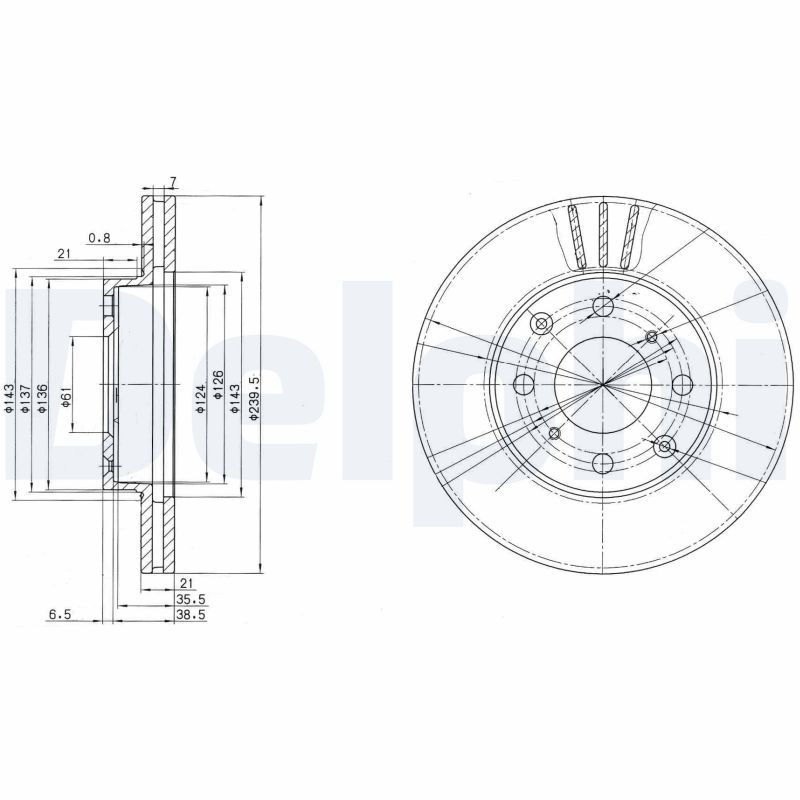 DELPHI BG2673 Brake disc
