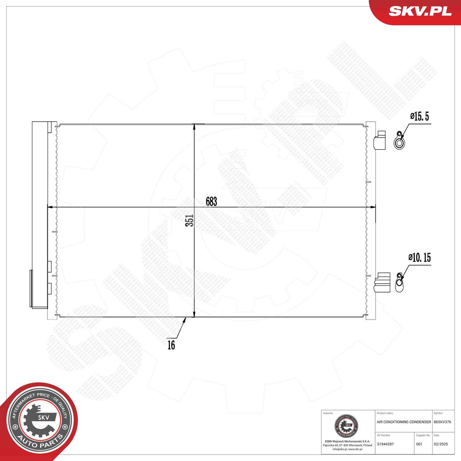 Condenser, air conditioning-main