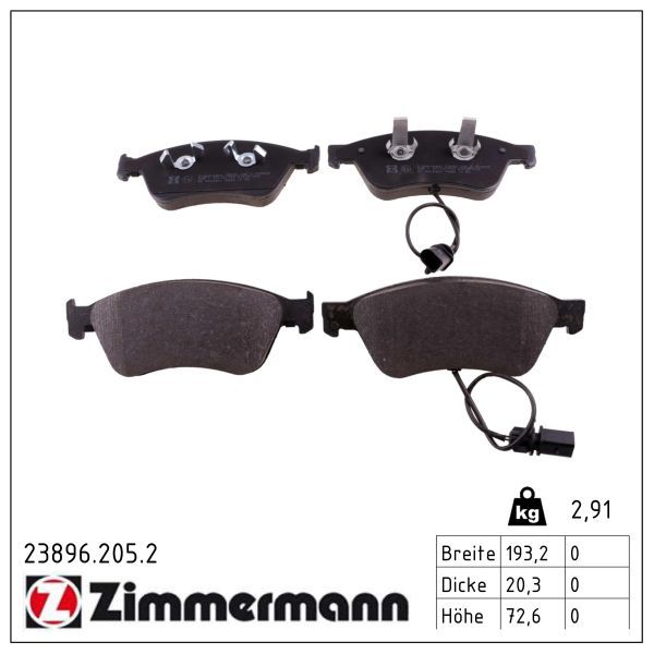 ZIMMERMANN 23896.205.2 Brake pad set, disc brake