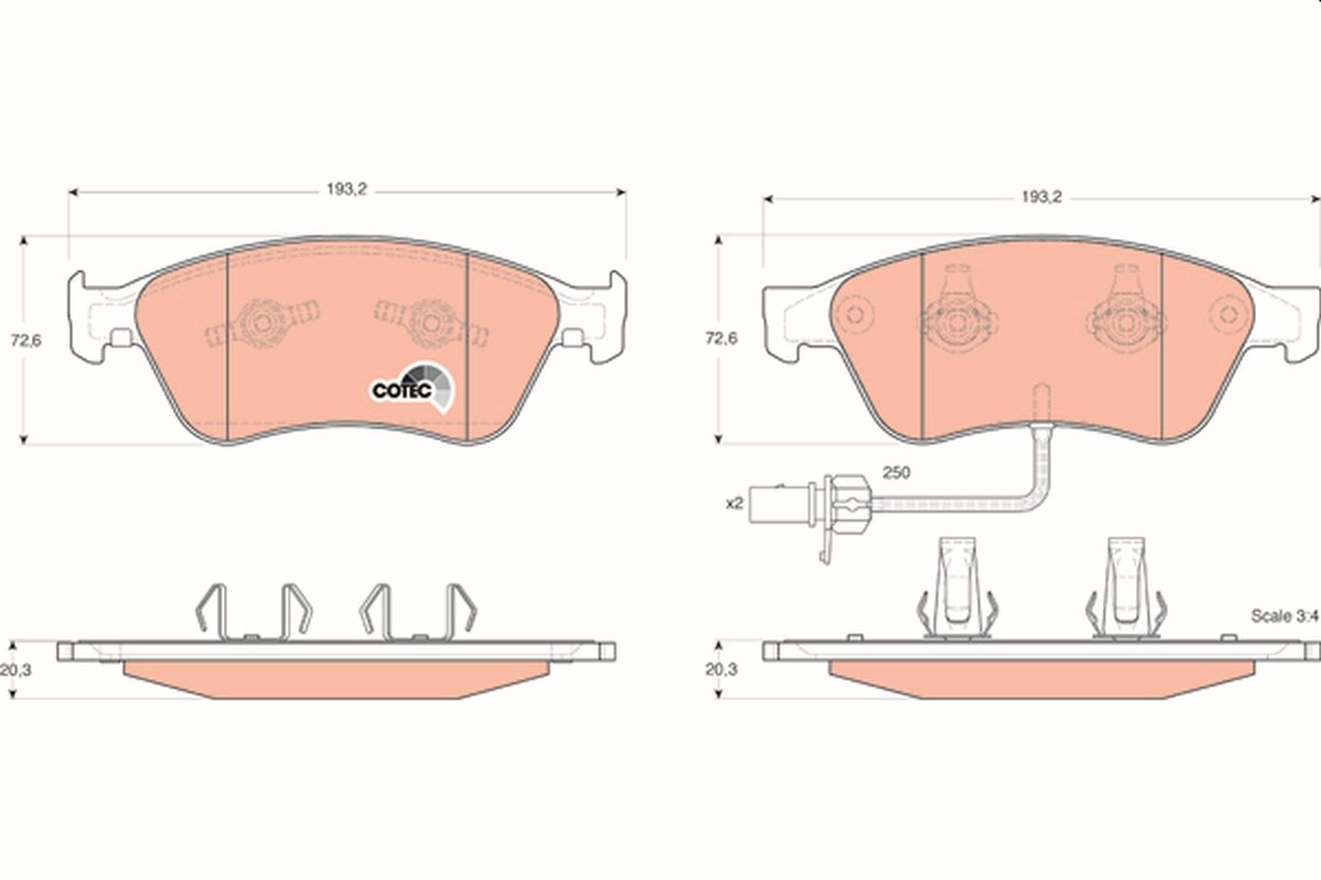 TRW GDB1553 Brake pad set, disc brake