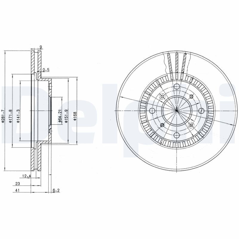 DELPHI BG2815 Brake disc