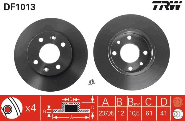 TRW DF1013 Brake disc
