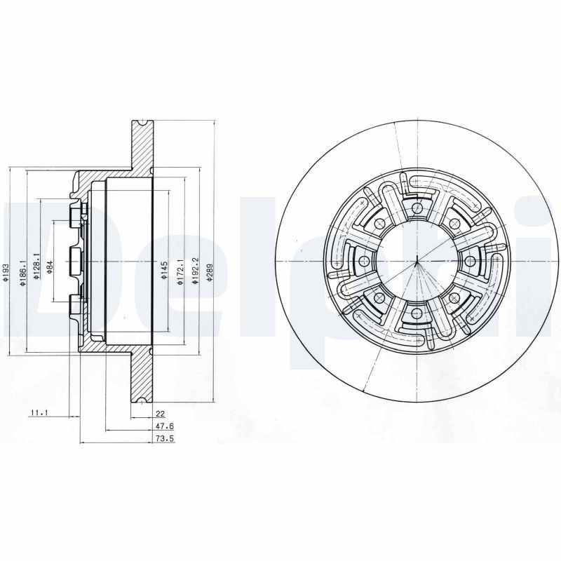 DELPHI BG4171 Brake disc