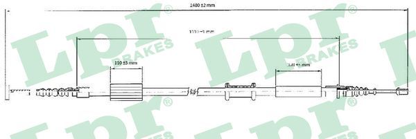 LPR C0208B Cable pull, parking brake