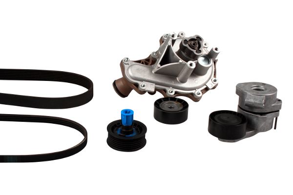 HEPU PK08080 Water pump + v-ribbed belt kit