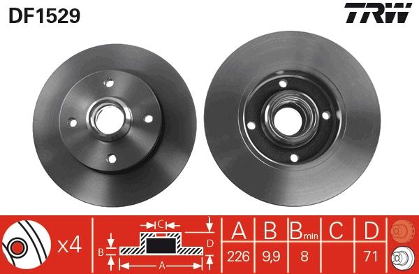 TRW DF1529 Brake disc