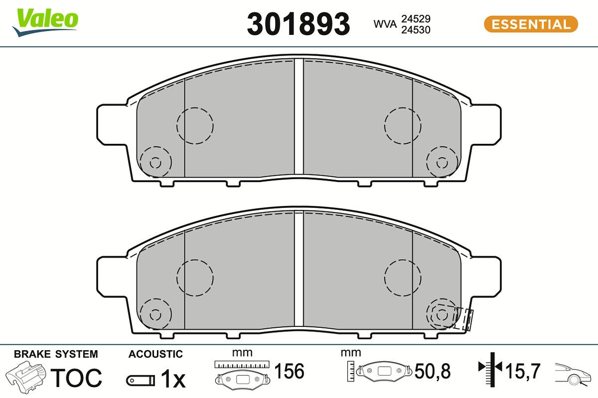 VALEO 301893 Brake pad set, disc brake