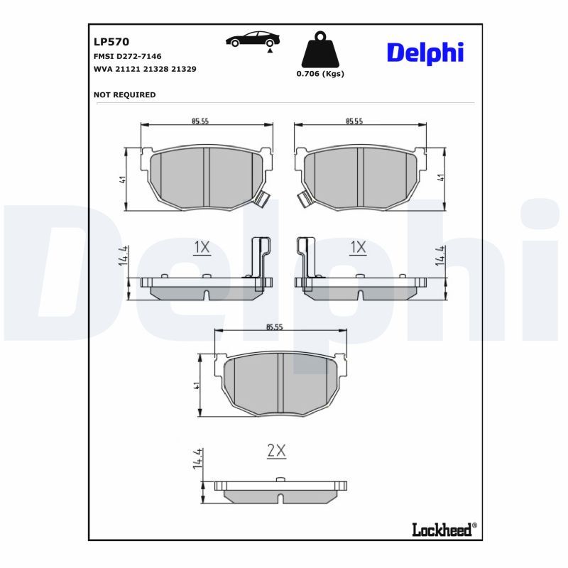 DELPHI LP570 Brake pad set, disc brake