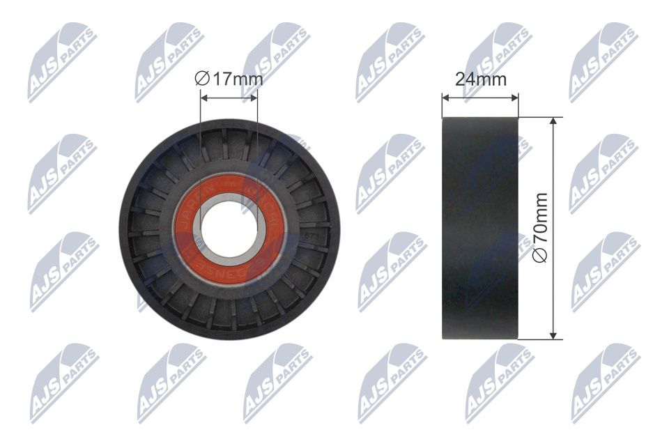 NTY RNK-AU-080 Tensioner pulley, v-ribbed belt