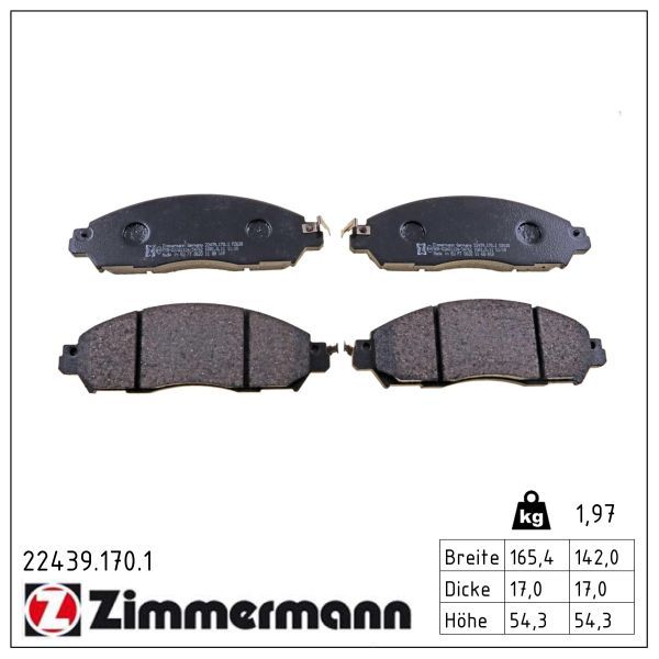 ZIMMERMANN 22439.170.1 Brake pad set, disc brake