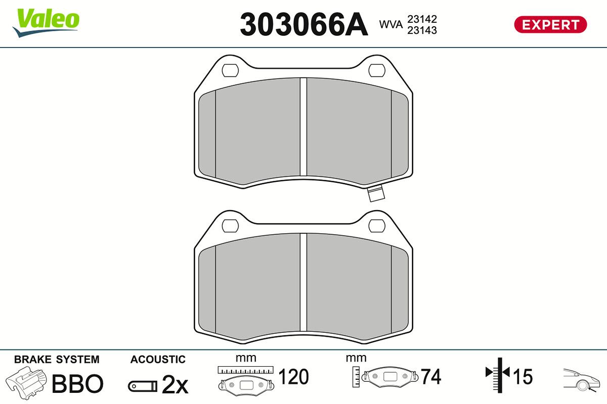 VALEO 303066A Brake pad set, disc brake