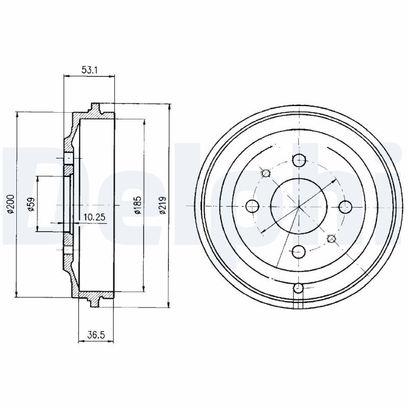 DELPHI BF389 Brake drum