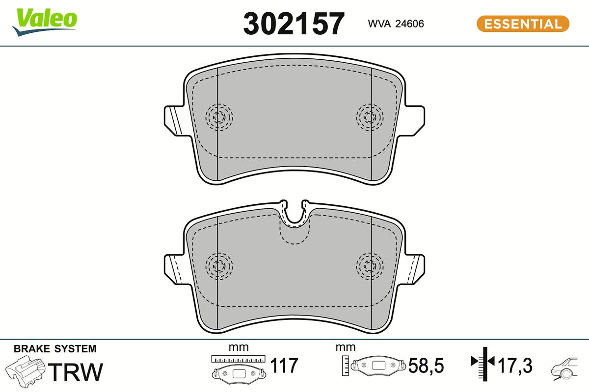VALEO 302157 Brake pad set, disc brake