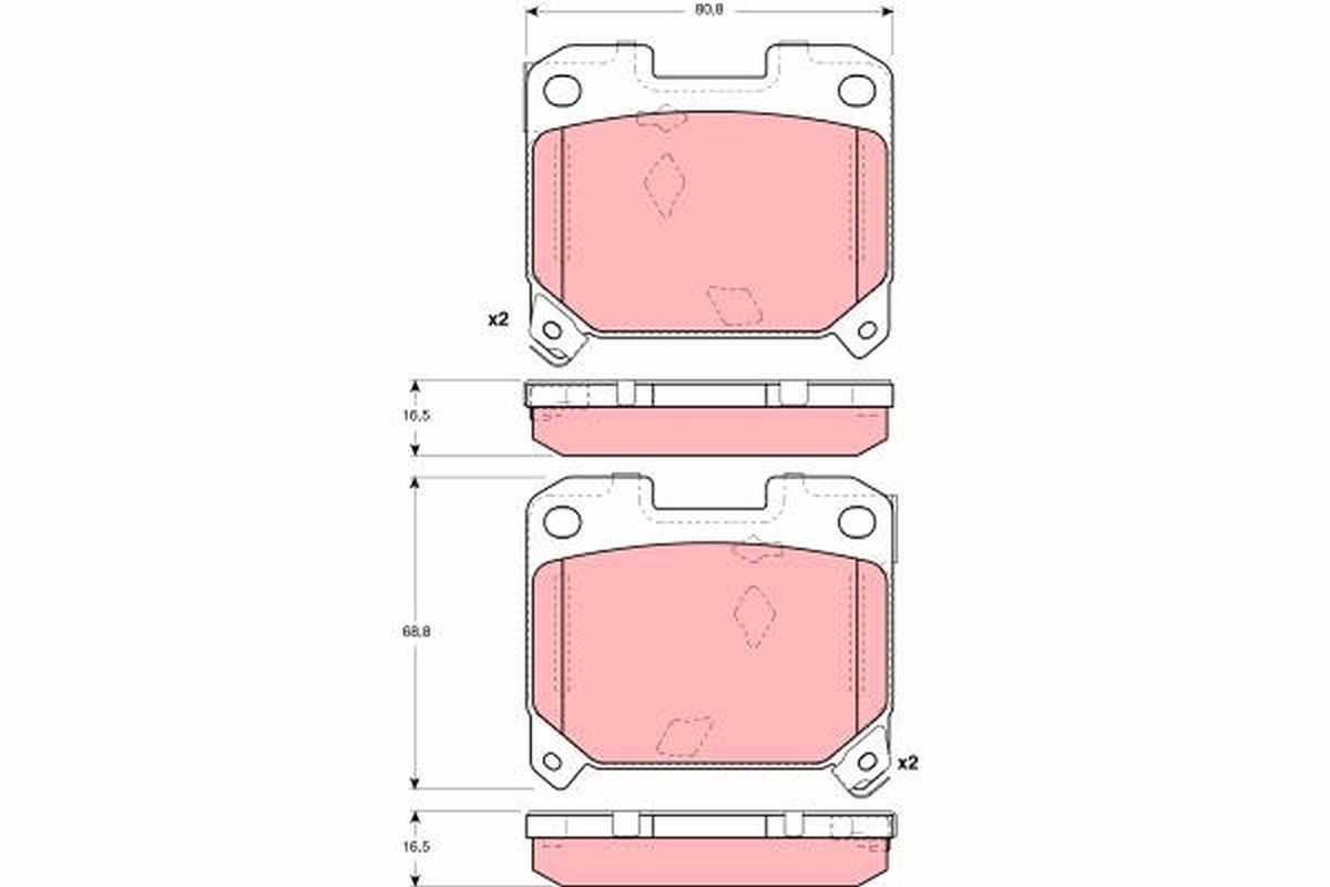 TRW GDB3105 Brake pad set, disc brake