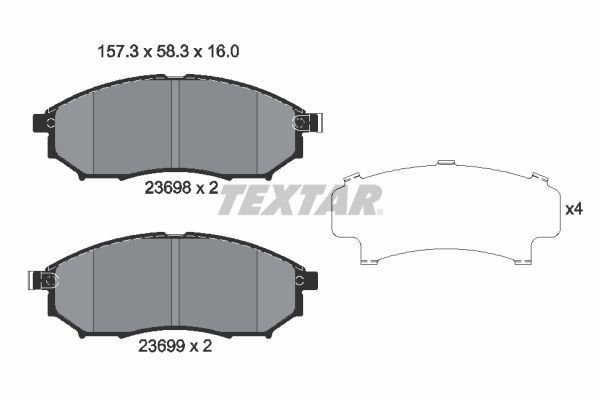 TEXTAR 2369801 Brake pad set, disc brake