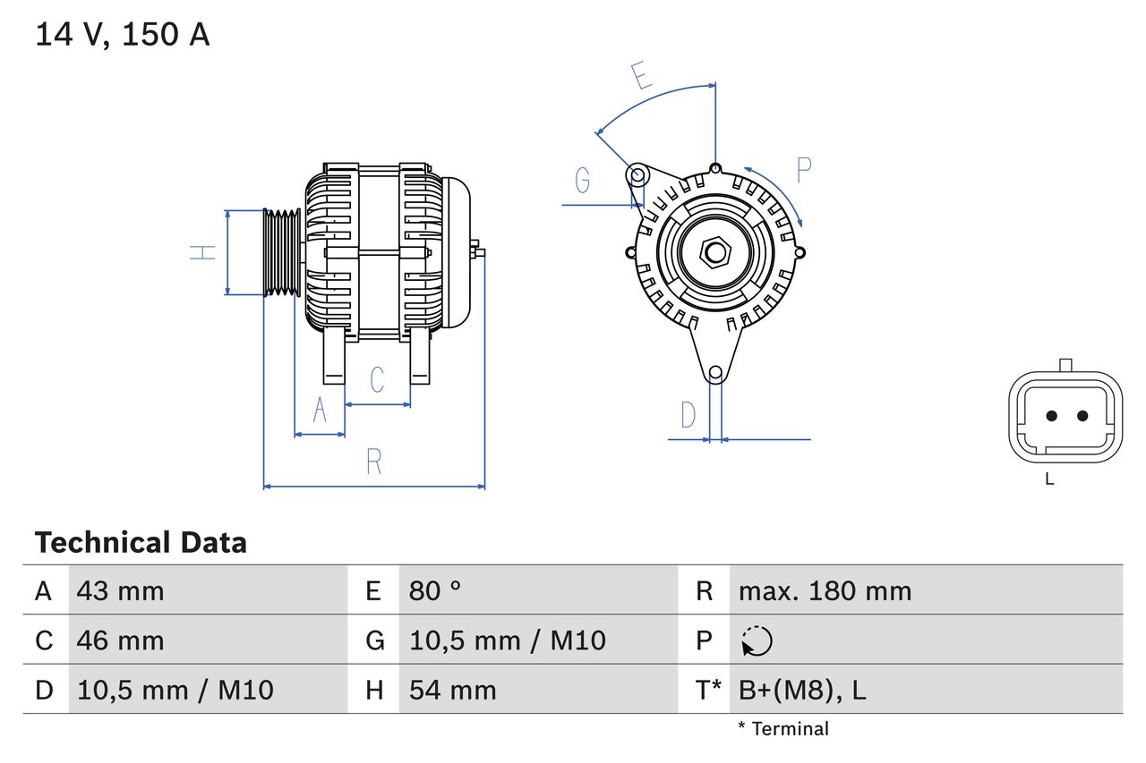 BOSCH 0 986 046 240 Alternator