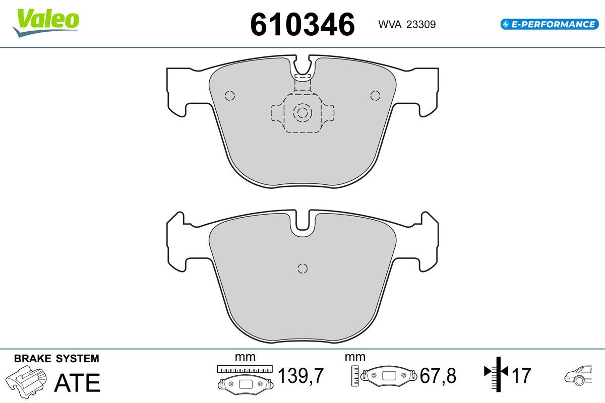 VALEO 610346 Brake pad set, disc brake