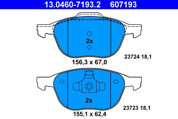 ATE 13.0460-7193.2 Brake pad set, disc brake