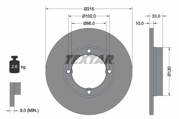 TEXTAR 92043800 Brake disc