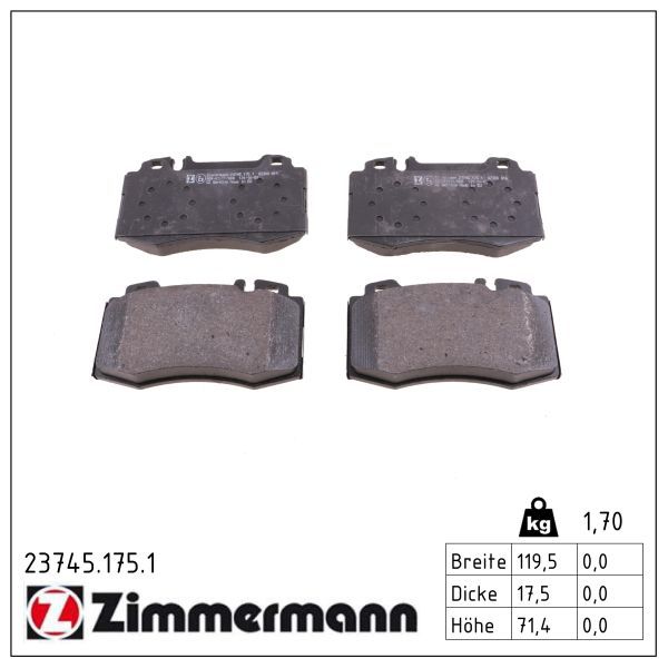 ZIMMERMANN 23745.175.1 Brake pad set, disc brake