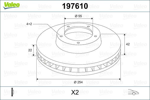 VALEO 197610 Brake disc