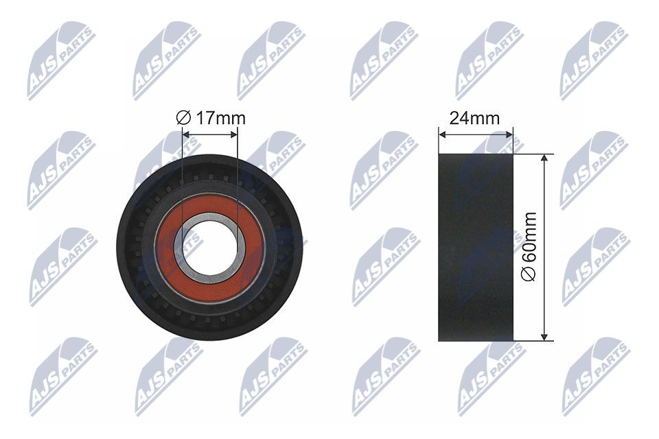 NTY RNK-AU-015 Tensioner pulley, v-ribbed belt