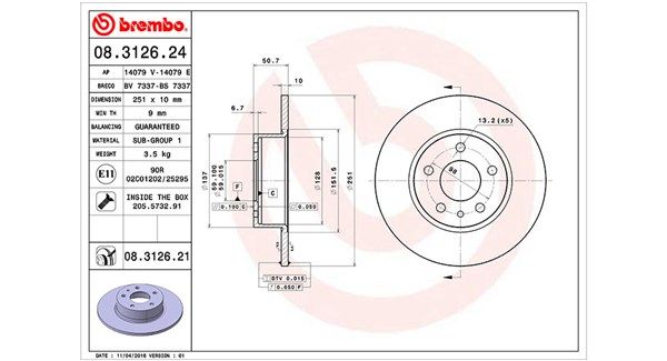 MAGNETI MARELLI 360406021100 Brake disc