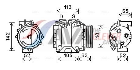 AVA CLEVER CHOICE HDAK238 Compressor, air conditioning