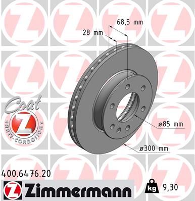 ZIMMERMANN 400.6476.20 Brake disc