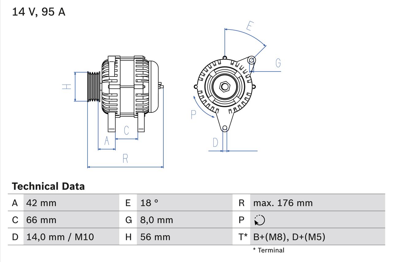 BOSCH 0 986 038 791 Alternator
