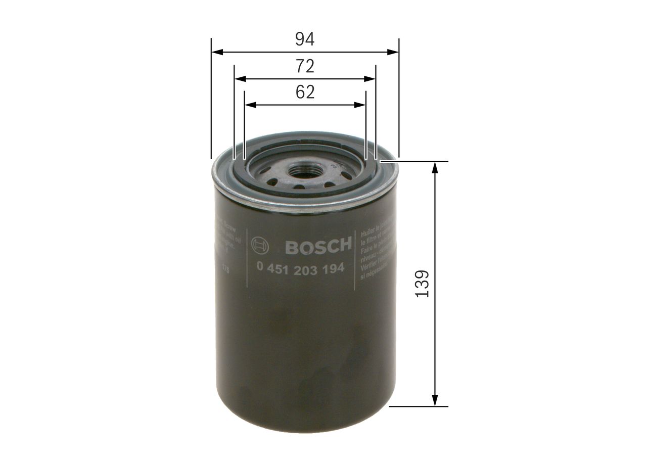 BOSCH 0 451 203 194 Alyvos filtras