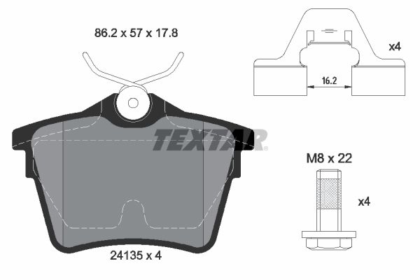 TEXTAR 2413501 Brake pad set, disc brake