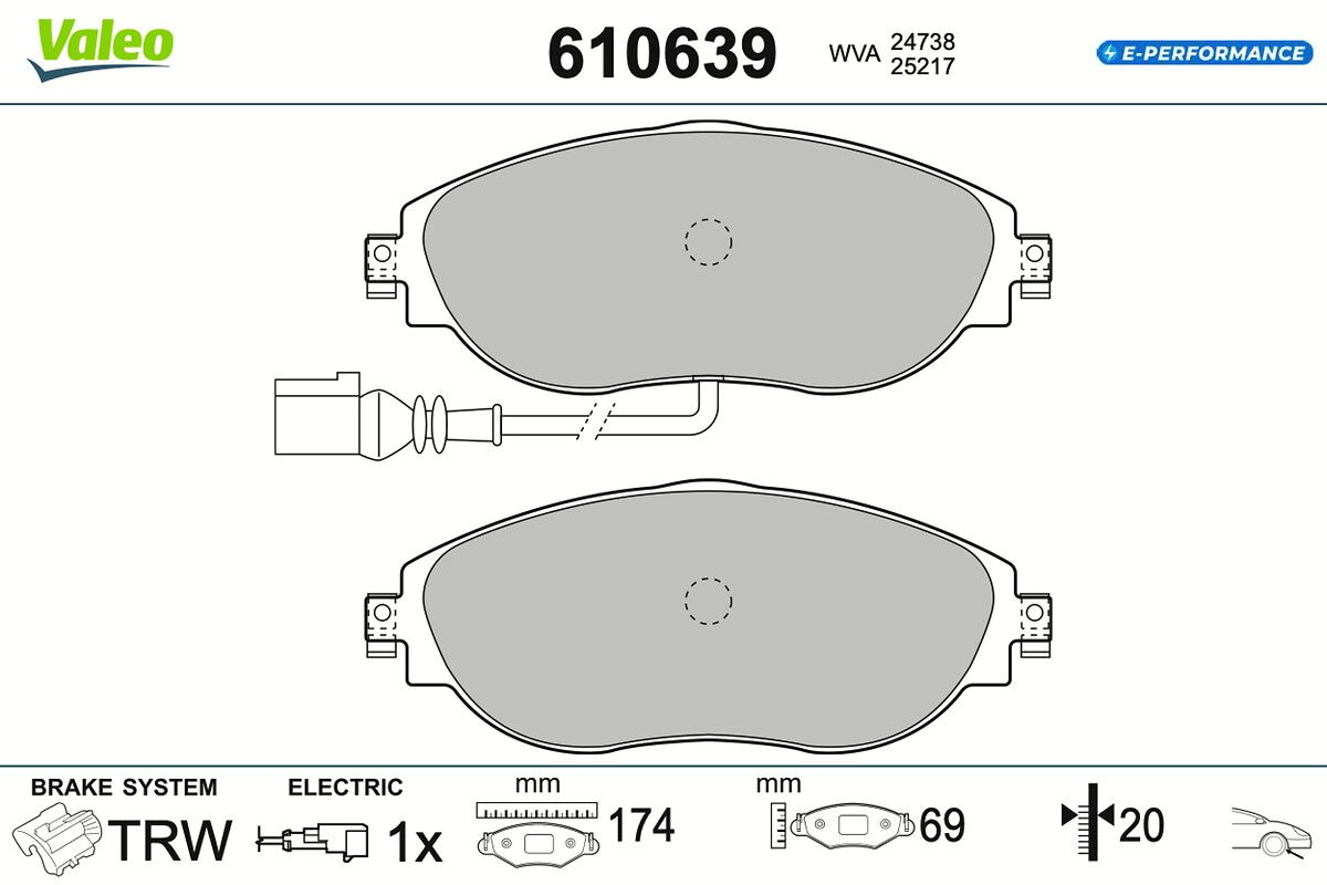 VALEO 610639 Brake pad set, disc brake
