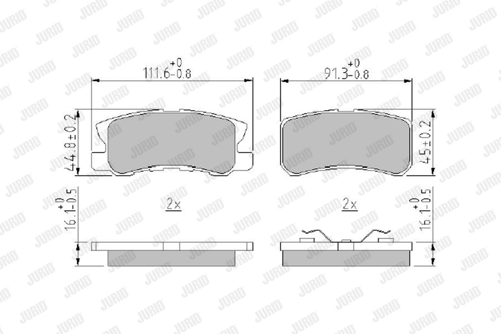 JURID 572498J Brake pad set, disc brake
