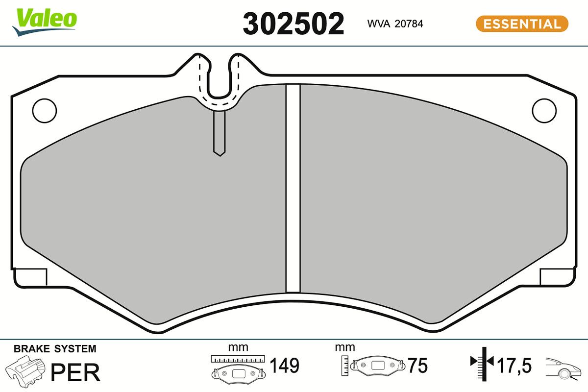 VALEO 302502 Brake pad set, disc brake