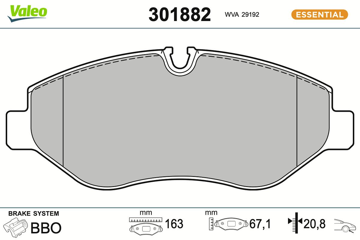 VALEO 301882 Brake pad set, disc brake