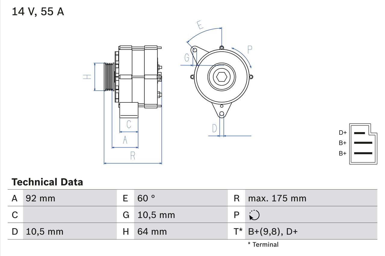 BOSCH 0 986 034 050 Alternator