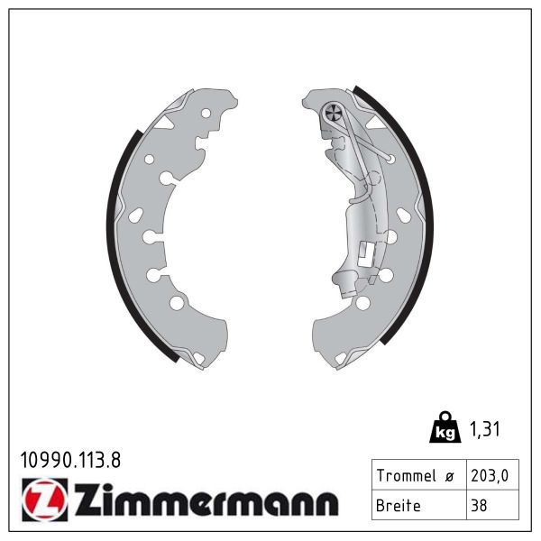 ZIMMERMANN 10990.113.8 Brake shoe set