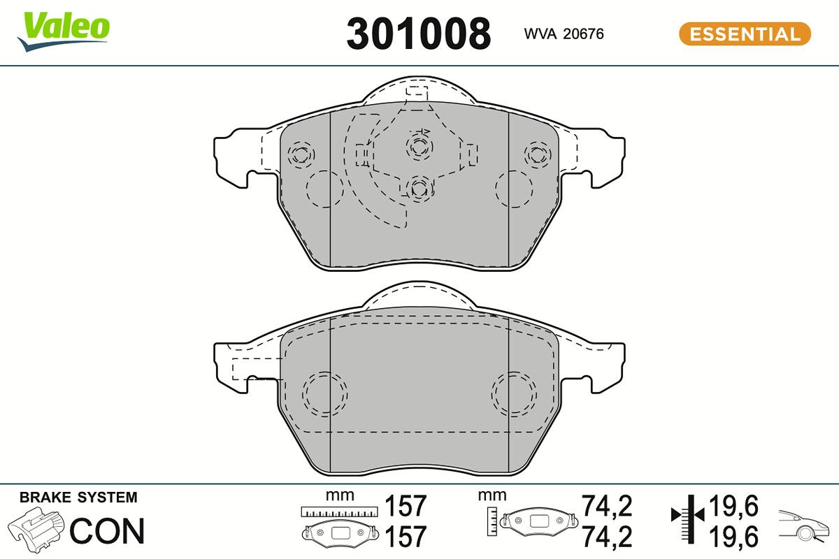VALEO 301008 Brake pad set, disc brake