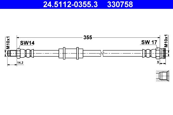 ATE 24.5112-0355.3 Brake hose