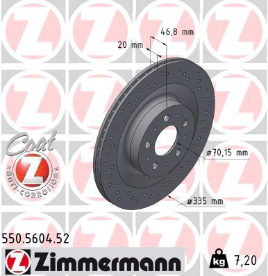 ZIMMERMANN 550.5604.52 Brake disc