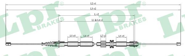 LPR C0263B Cable pull, parking brake