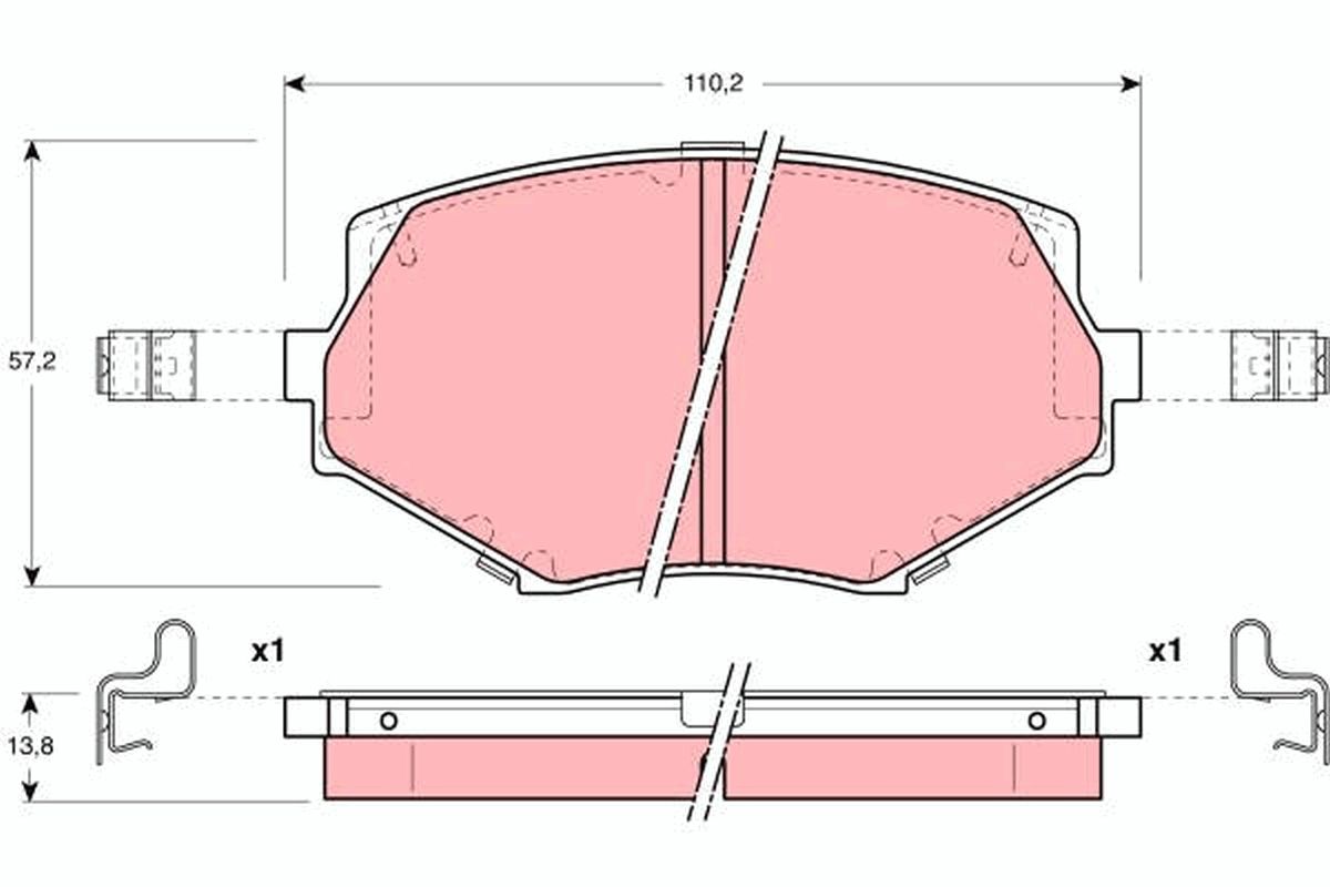 TRW GDB3103 Brake pad set, disc brake